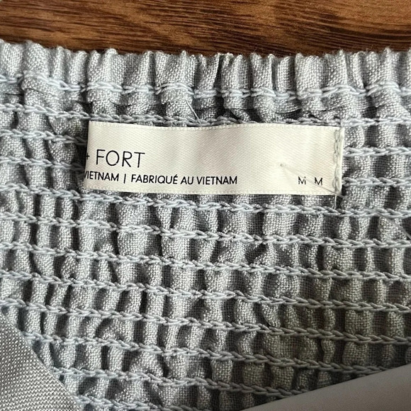 NWT LINEN/LIN BLEND PUFF SLEEVE BLOUSE - Picture 7 of 14